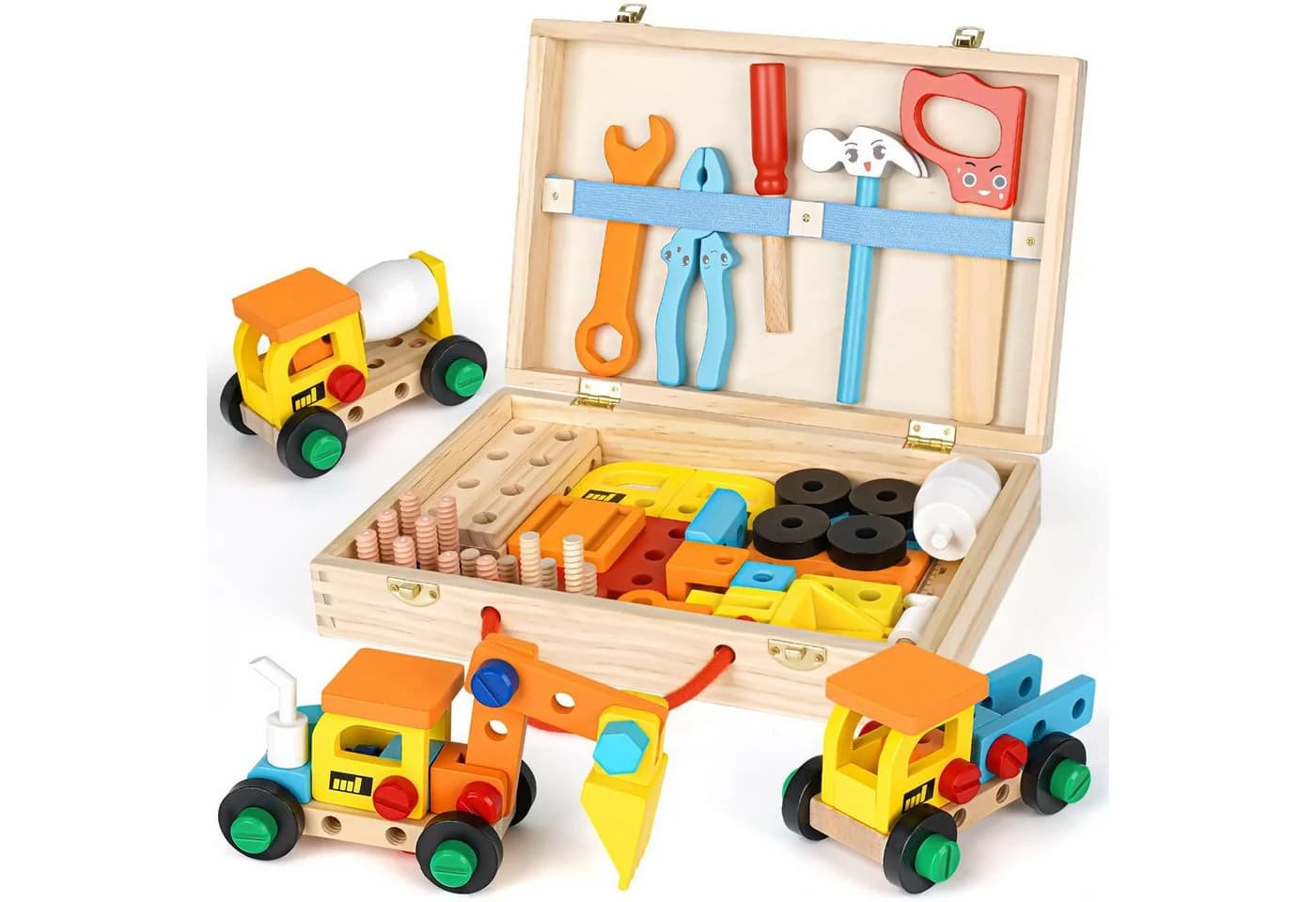 Flintry Kinder-Werkzeug-Set aus Holz – Werkzeugkasten Spielzeug Lernspielzeug - Bild 2