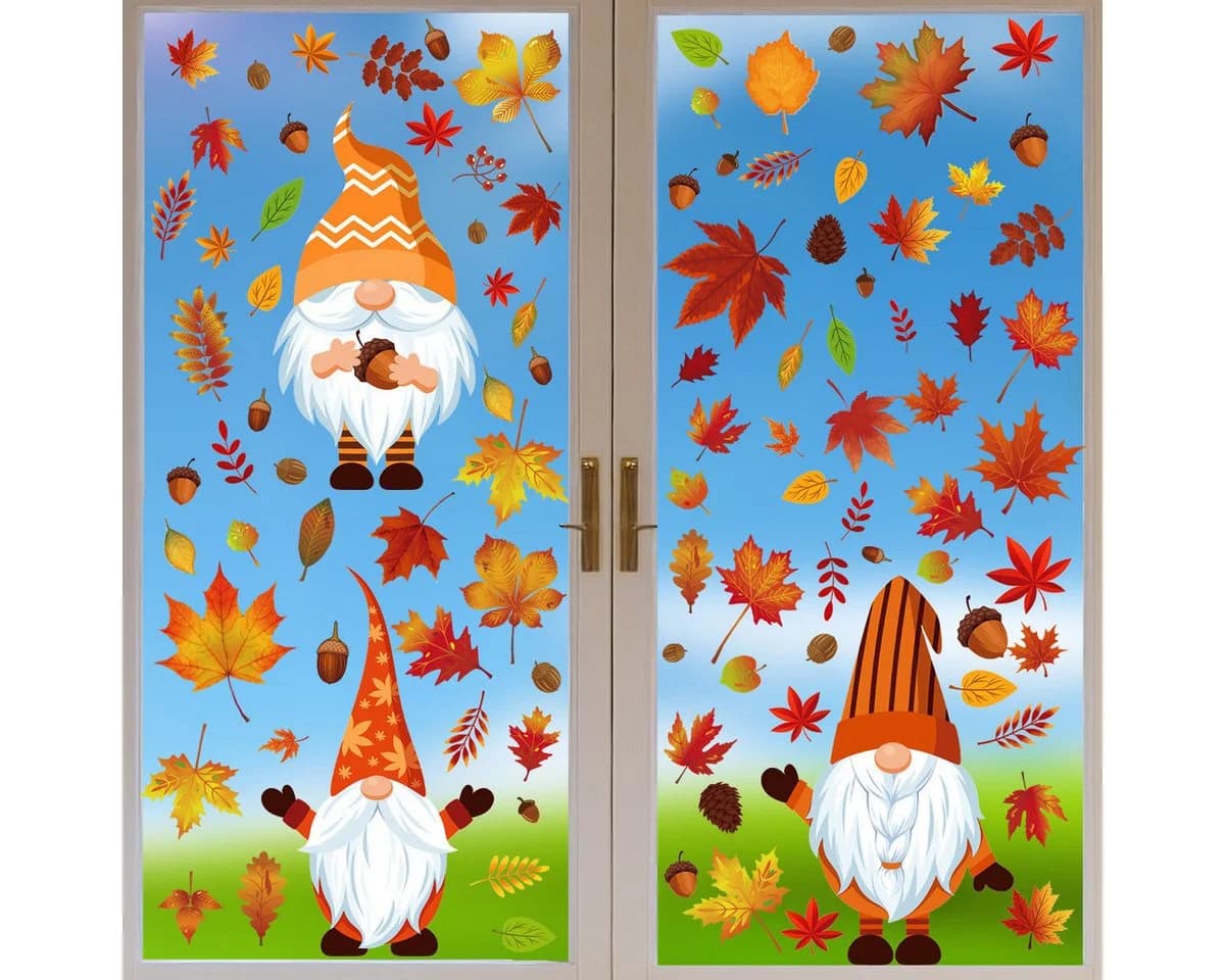 Sorvyzxn Fenstersticker Herbst 6 Bögen Statische Aufkleber - Bild 5