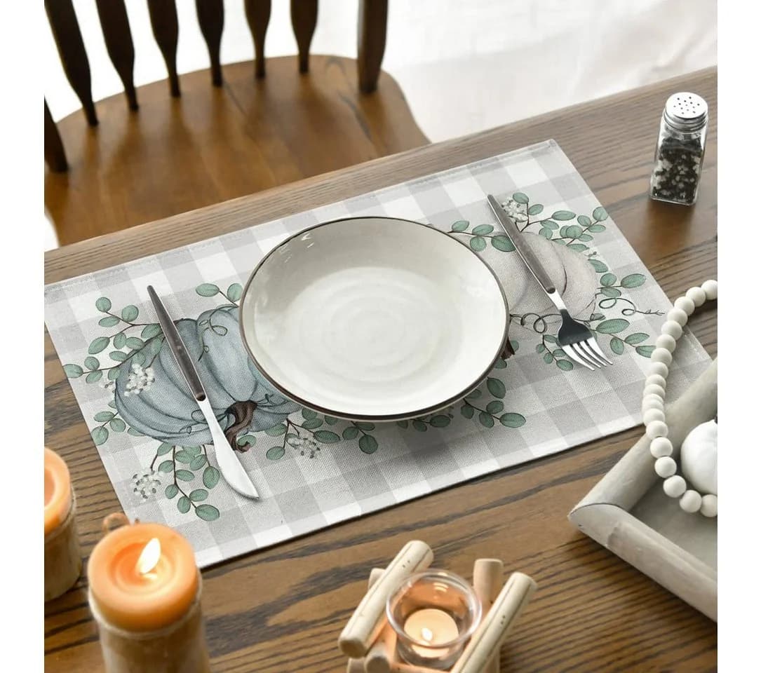 Bomiclss Platzset Herbst 4er Set mit Kürbis und Eukalyptusblättern - Bild 4
