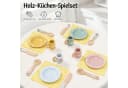 Flintry Spielgeschirr Set Holz mit Tassen Tellern Besteck & Ständer Bild 3