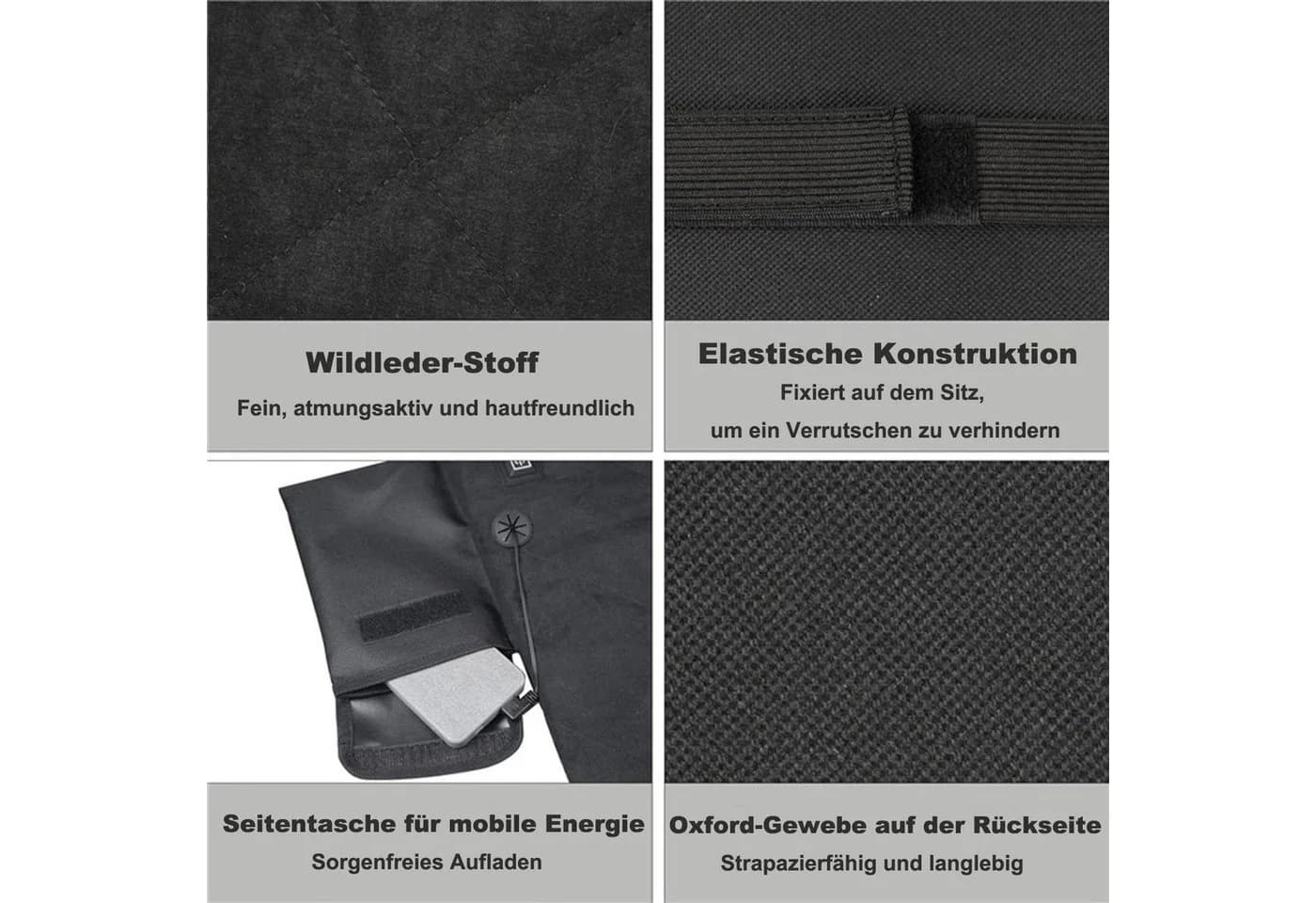 Bomiclss USB Sitzheizkissen Grau 3 Temperaturstufen - Bild 5
