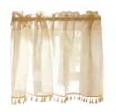Zyronn Schiebegardine Netzvorhang Leinen-Look Beige Boho Bild 2