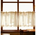 Zyronn Schiebegardine Netzvorhang Leinen-Look Beige Boho Bild 3