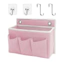 Diwzbyn Hängekorb Rosa Bettkopforganizer mit Klebehaken Bild 2