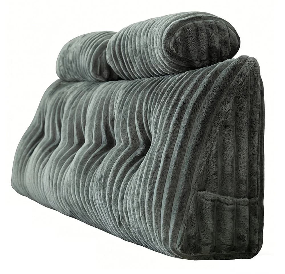 Zyronn Rückenkissen Cord-Wedge-Kissen Grau - Bild 2