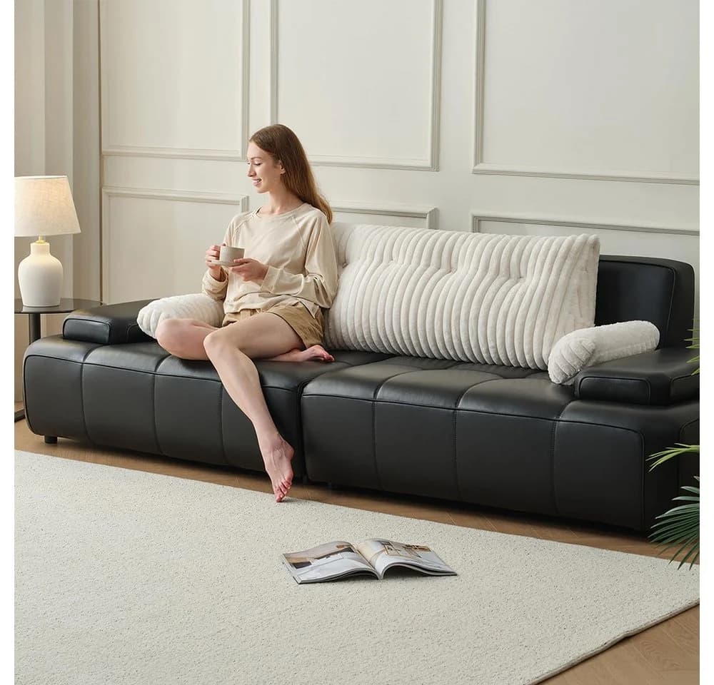 Zyronn Rückenkissen Cord-Wedge-Kissen Beige mit Seitentasche - Bild 5