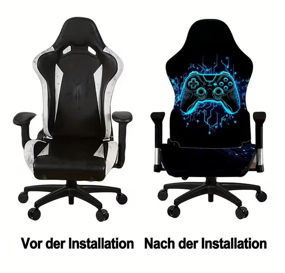 Diwzbyn Gaming-Stuhlbezug Set Elastisch Mesh Kratzfest 3D-Druck - Bild 3
