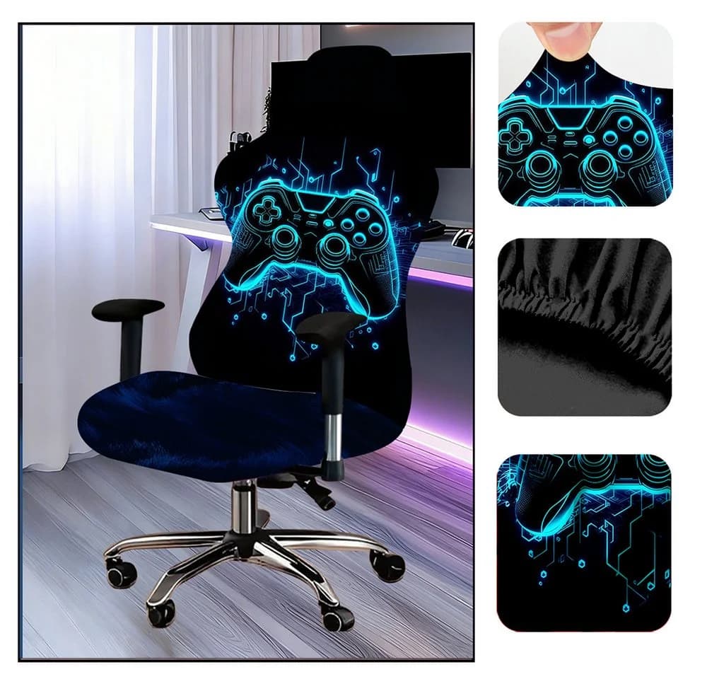 Diwzbyn Gaming-Stuhlbezug Set Elastisch Mesh Kratzfest 3D-Druck - Bild 5