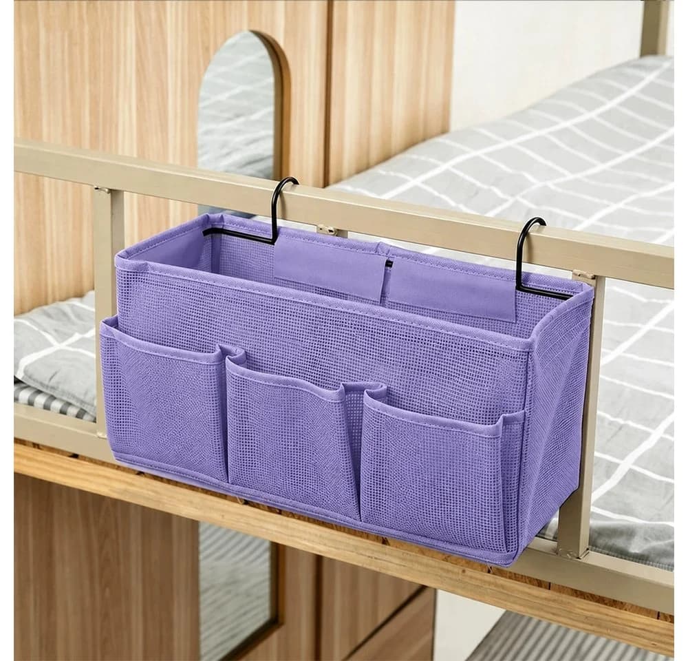 Diwzbyn Betttasche Organizer Hängeaufbewahrung Lila 3 Fächer