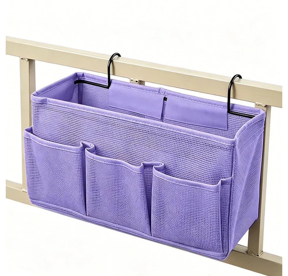 Diwzbyn Betttasche Organizer Hängeaufbewahrung Lila 3 Fächer - Bild 2