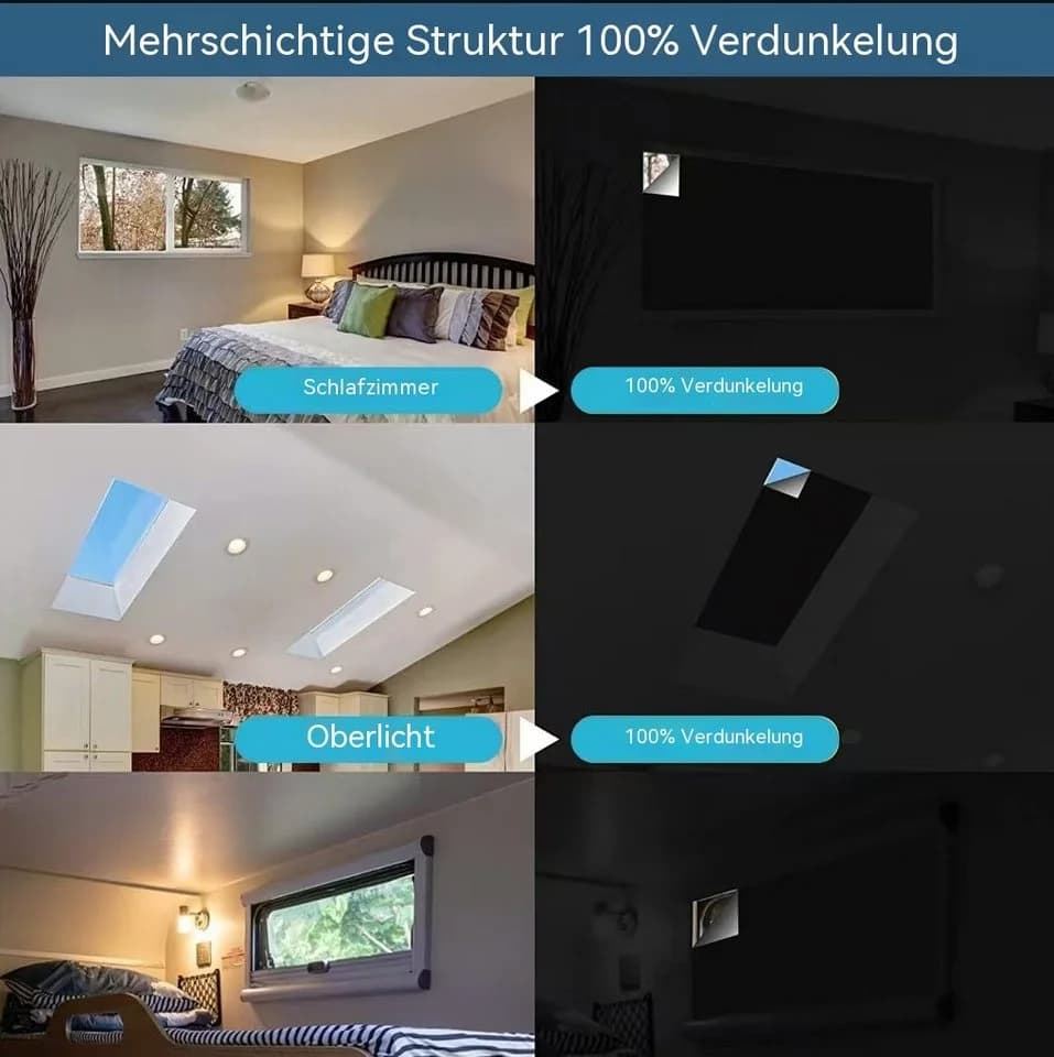 Agger Verdunklungsrollo Selbstklebend Zuschneidbar Silber - Bild 5