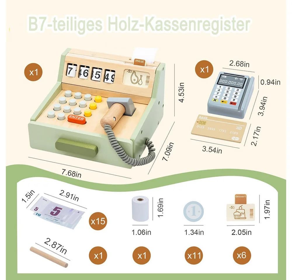 Flintry Spielkasse Holz-Kassenset mit Zubehör - Bild 4