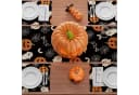 Sorvyzxn Tischläufer Halloween Leinen Kürbis-Geister-Motiv Bild 3