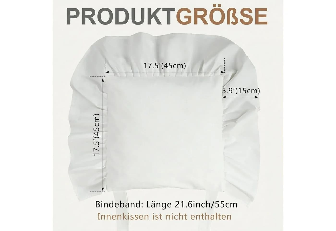 Zyronn Stuhlkissenbezug Landhausstil mit Rüschen & Schleifen Weiß