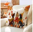 Diwzbyn Kissenbezug 2er Set 45x45 cm Herbstmotiv Hund Bild 1