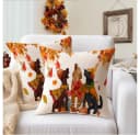 Diwzbyn Kissenbezug 2er Set 45x45 cm Herbstmotiv Hund Bild 3