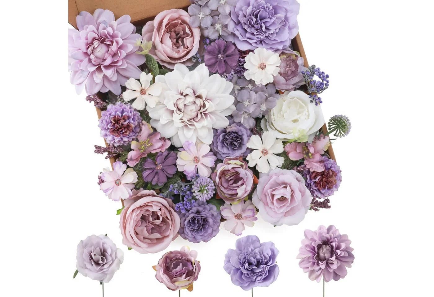 Diwzbyn Künstliches Blumen Set 24-tlg. Seidenblumen Mix für DIY & Deko - Bild 2