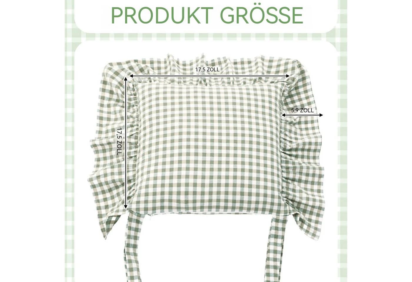 Diwzbyn Stuhlkissen 45x45 cm Rutschfest Abnehmbar Landhausstil - Bild 5