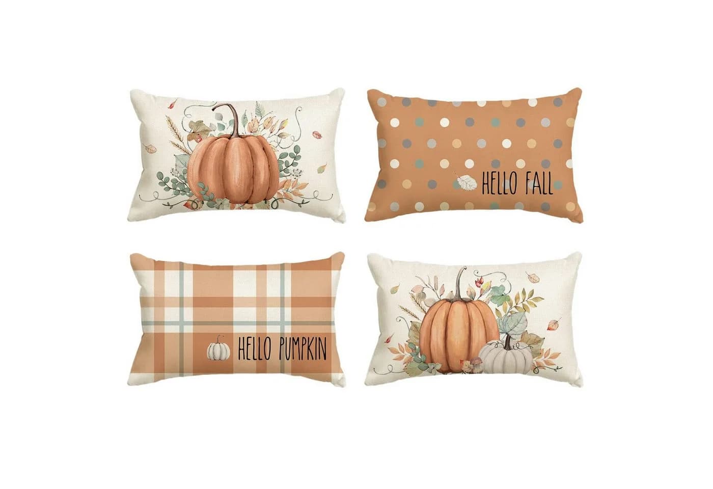 Sorvyzxn Kissenbezüge Halloween 45x45 cm 4er Set Kürbis Design - Bild 2