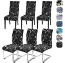 Zaewry Stuhlhusse Schwarz Stretch Polyester Esszimmerstuhlbezug Bild 2