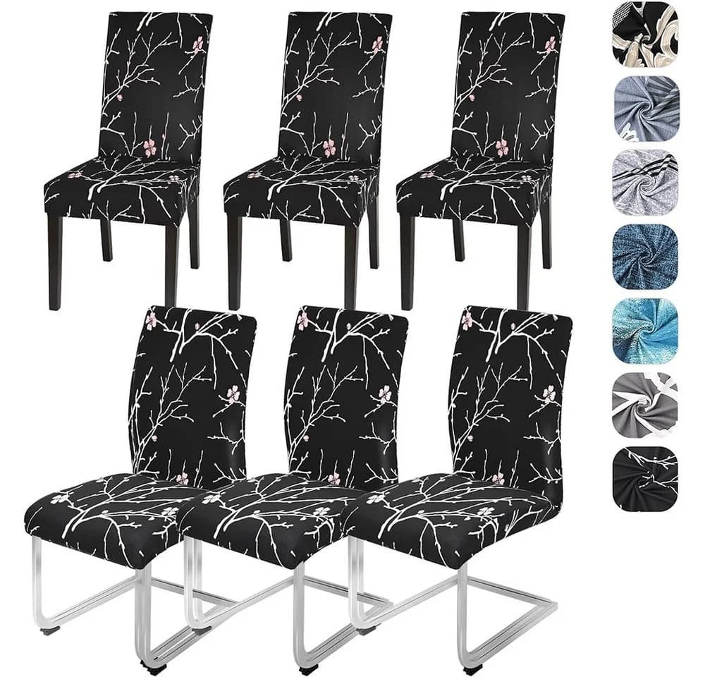 Zaewry Stuhlhusse Schwarz Stretch Polyester Esszimmerstuhlbezug - Bild 2