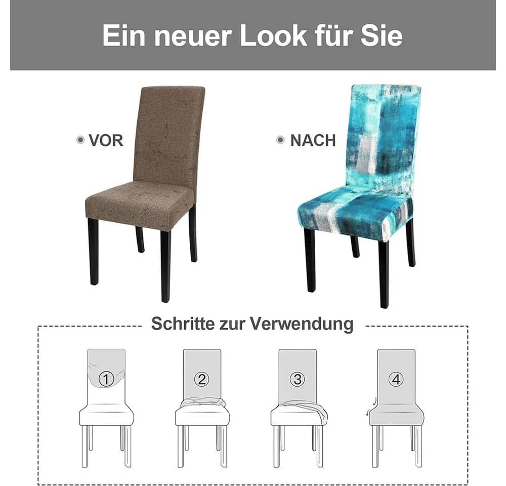 Zaewry Stuhlhusse Stretch Grün Elastischer Jacquard-Bezug - Bild 3