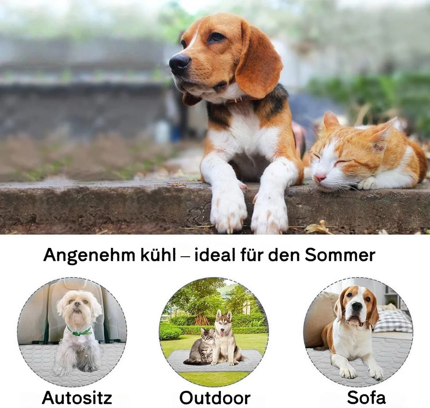 Srvillg Selbstkühlende Hundematte Grau 50x40cm - Bild 3