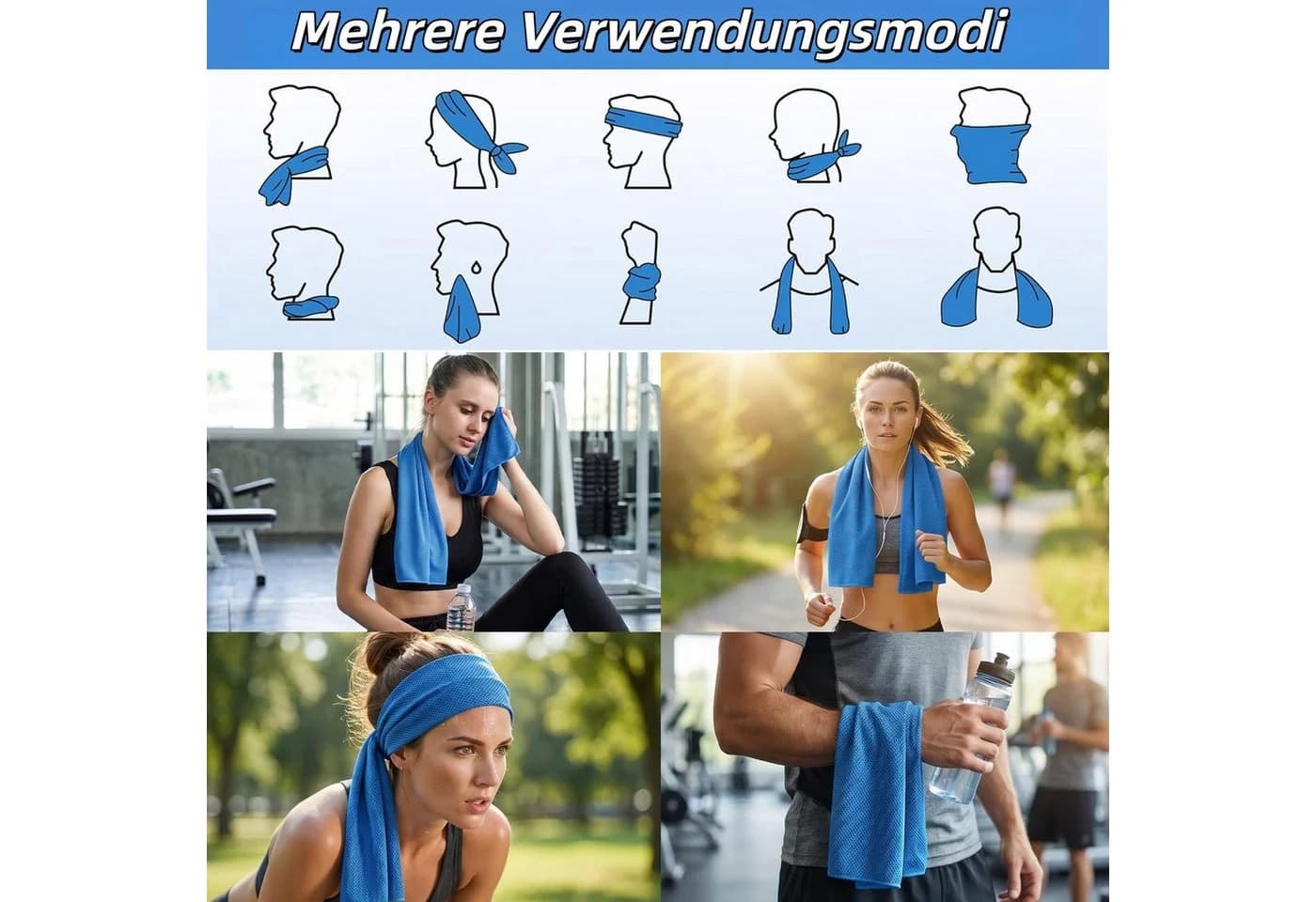 nsihing Cooling Towel Mikrofaser Eistuch Atmungsaktiv Schweißsaugend - Bild 5