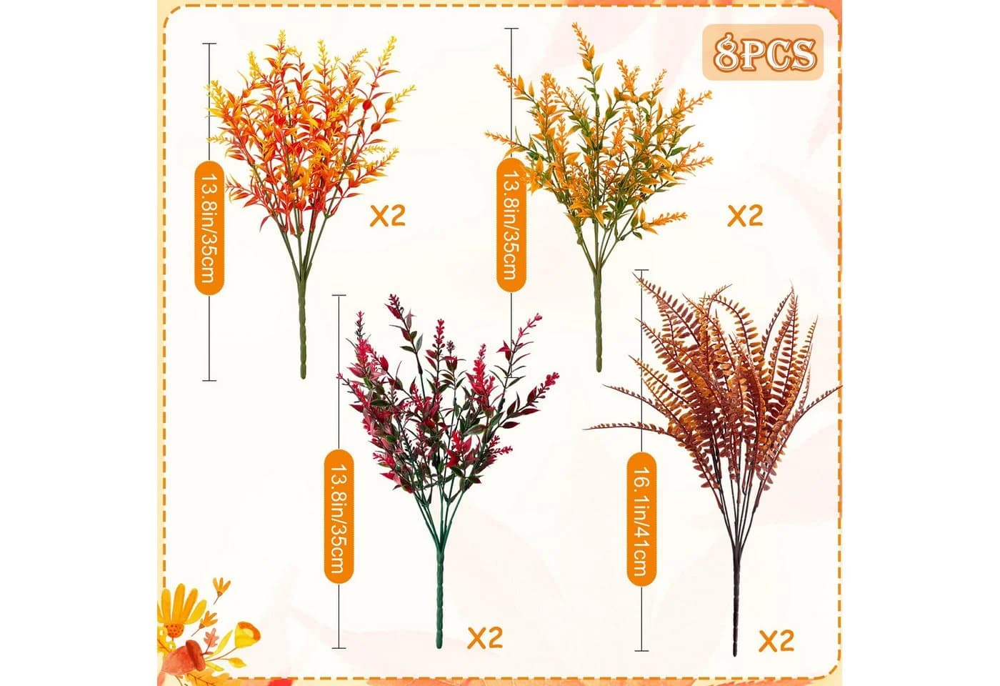 Sorvyzxn Kunstblumenstrauß Herbst 8-tlg. Bunt Vintage