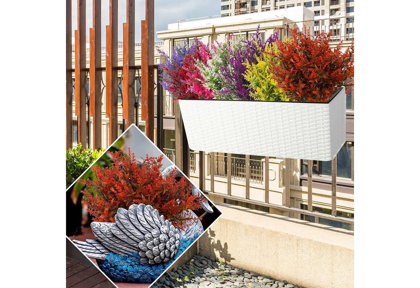 Diwzbyn Kunstblumenstrauß 8er-Set Herbst Deko Rot - Bild 3