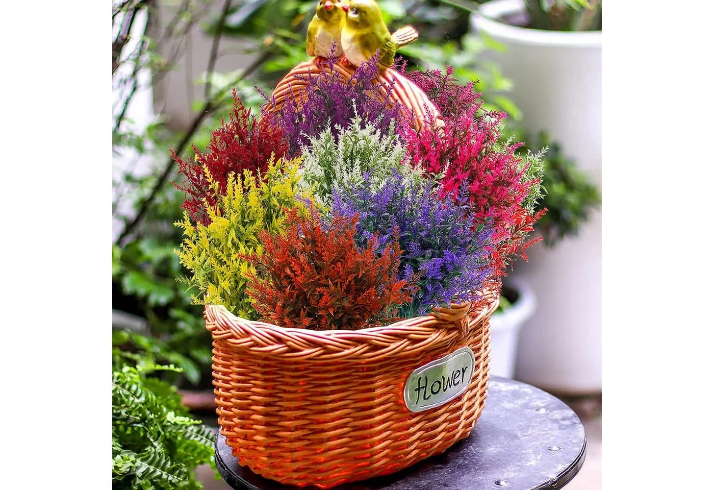 Diwzbyn Kunstblumenstrauß 8er-Set Herbst Deko Rot - Bild 4