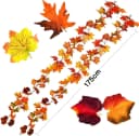 Sorvyzxn Kunstranke Herbst Girlande mit Ahornblättern & Kürbissen Bild 1