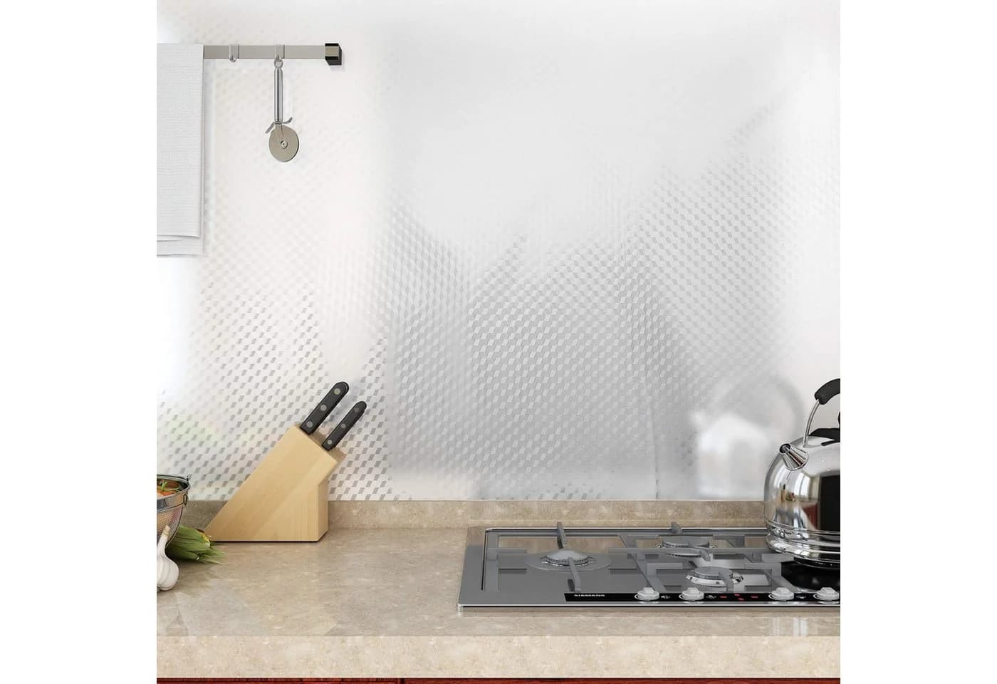 Diwzbyn Küchenrückwand Aluminium Klebefolie Silber Selbstklebend - Bild 3