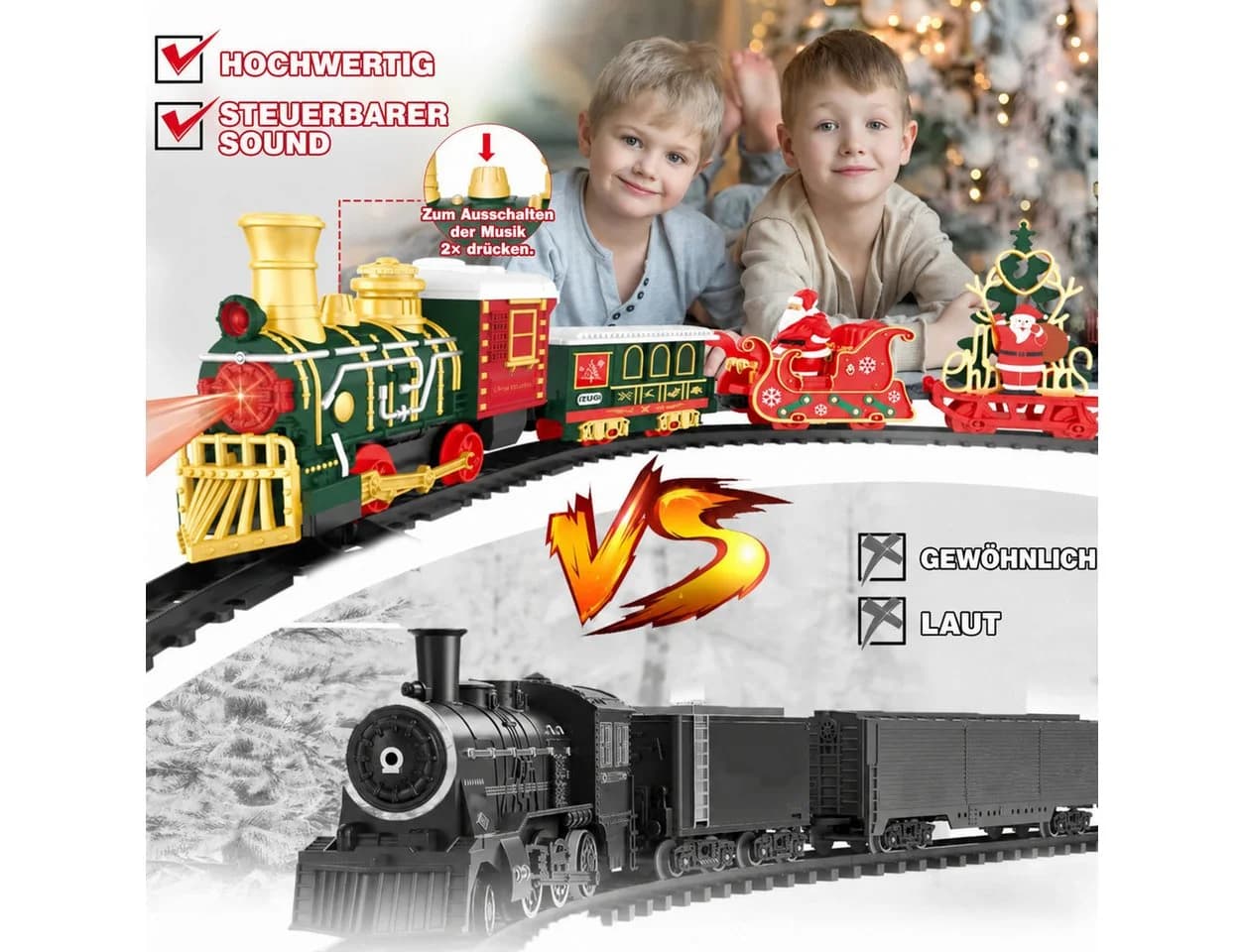 nsihing Elektrisches Spielzeugeisenbahn-Set mit Licht & Sound - Bild 4