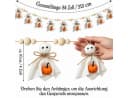 Sorvyzxn Halloween Girlande Weiß Filzgeister mit Holzperlen Bild 3