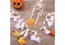 Sorvyzxn Halloween Girlande Weiß Filzgeister mit Holzperlen Bild 4