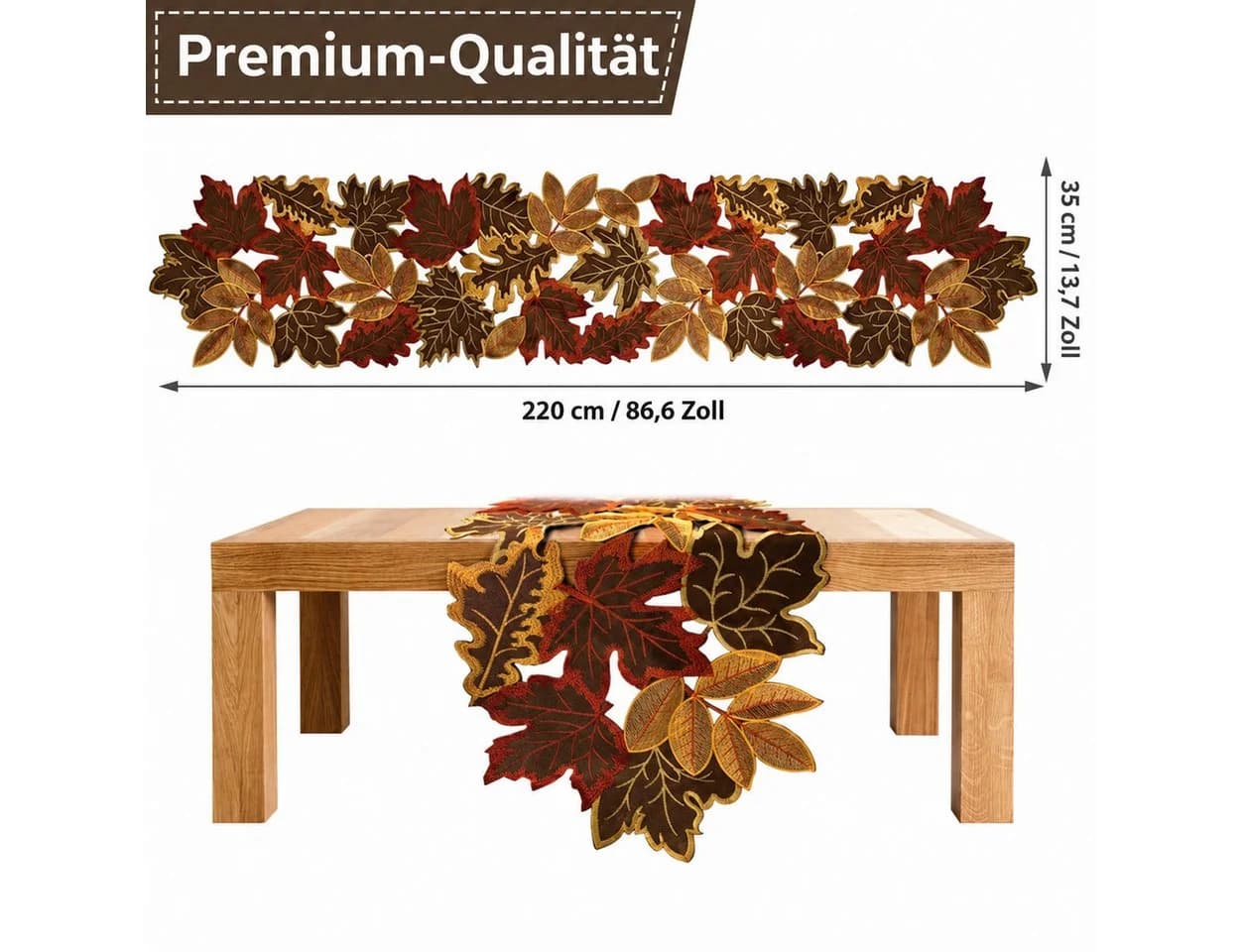 Sorvyzxn Tischläufer Herbst Polyester-Satin Besticktes Design - Bild 5