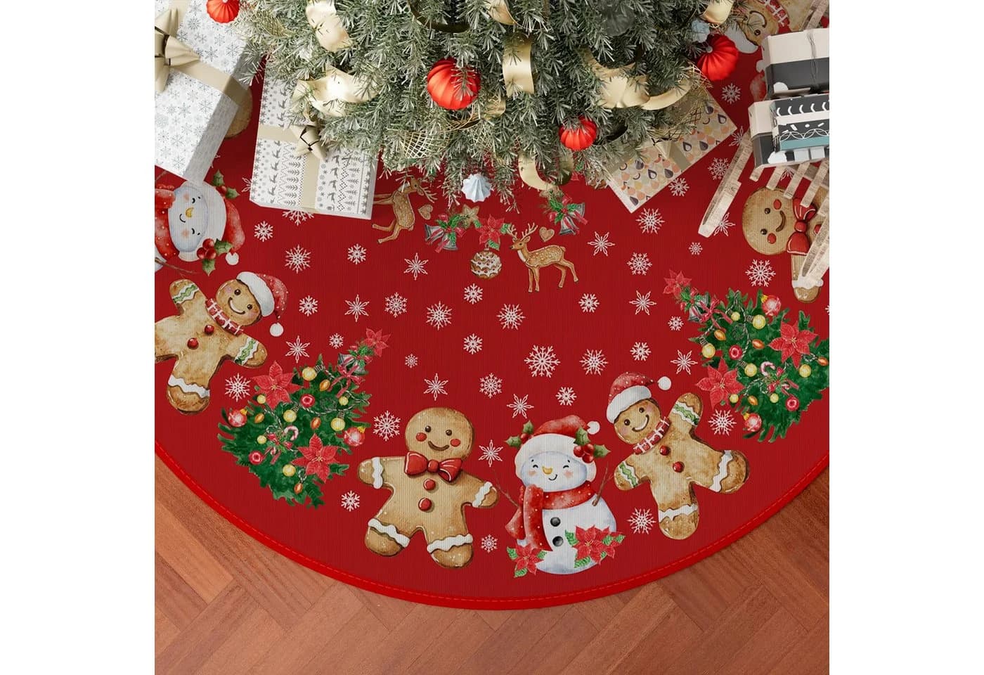 Sorvyzxn Weihnachtsbaumdecke 90 cm Bunt mit Schleifen