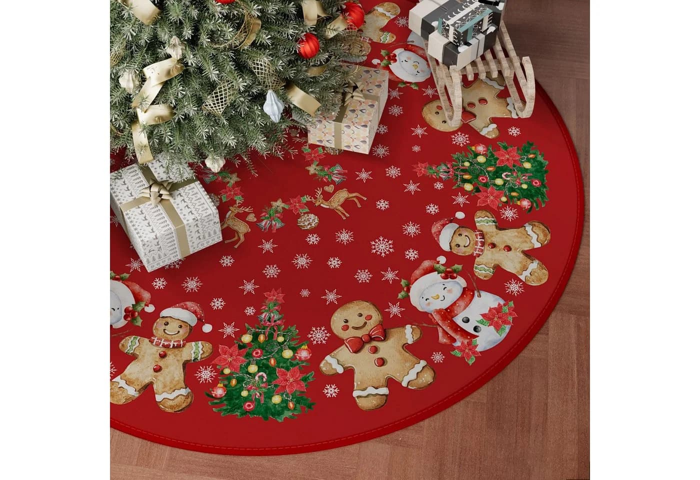 Sorvyzxn Weihnachtsbaumdecke 90 cm Bunt mit Schleifen - Bild 2
