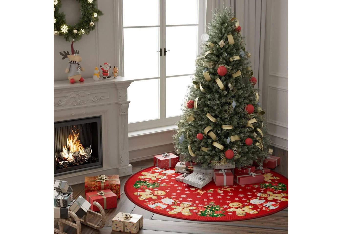 Sorvyzxn Weihnachtsbaumdecke 90 cm Bunt mit Schleifen - Bild 3