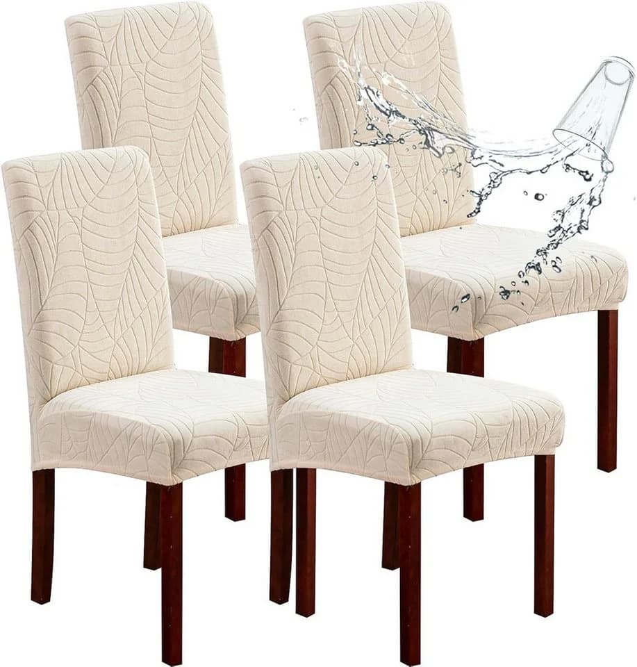 Diwzbyn Stuhlbezug Beige Wasserdicht & Elastisch 2/4er Set - Bild 2