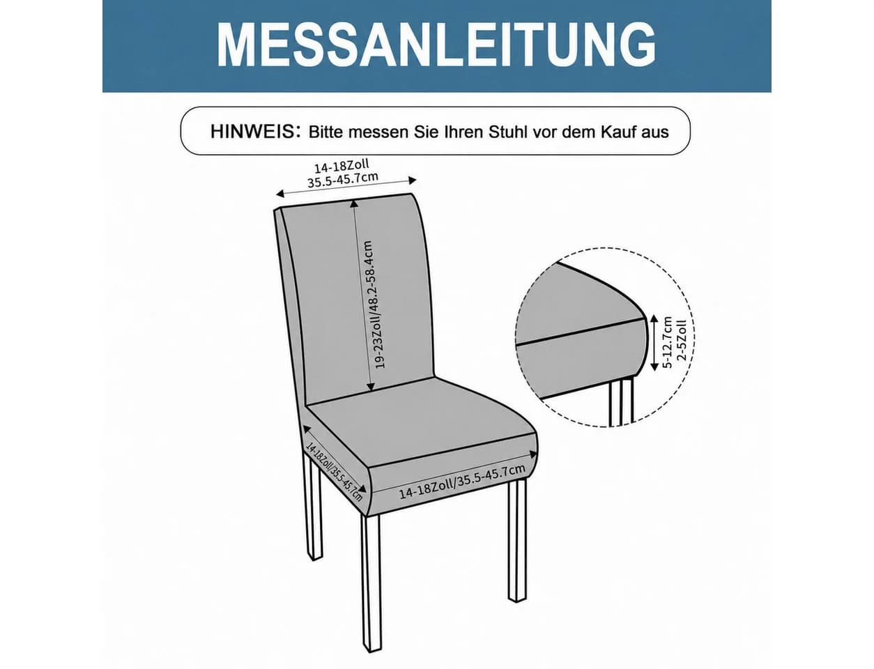 Diwzbyn Stuhlbezug Beige Wasserdicht & Elastisch 2/4er Set - Bild 5