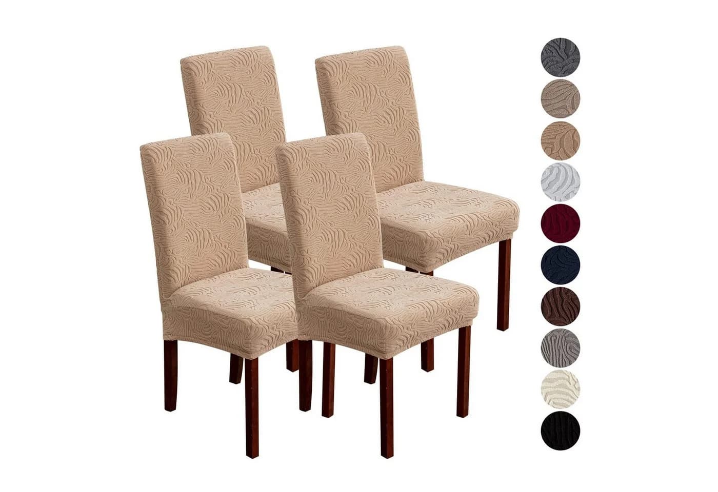 Diwzbyn Stuhlbezug Beige Elastisch Jacquard Anti-Rutsch - Bild 2