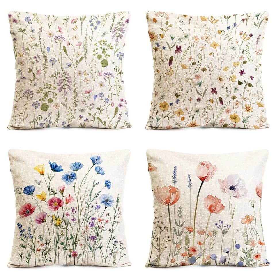 Diwzbyn Kissenbezug 4er-Set Blumenmuster Polyester - Bild 2