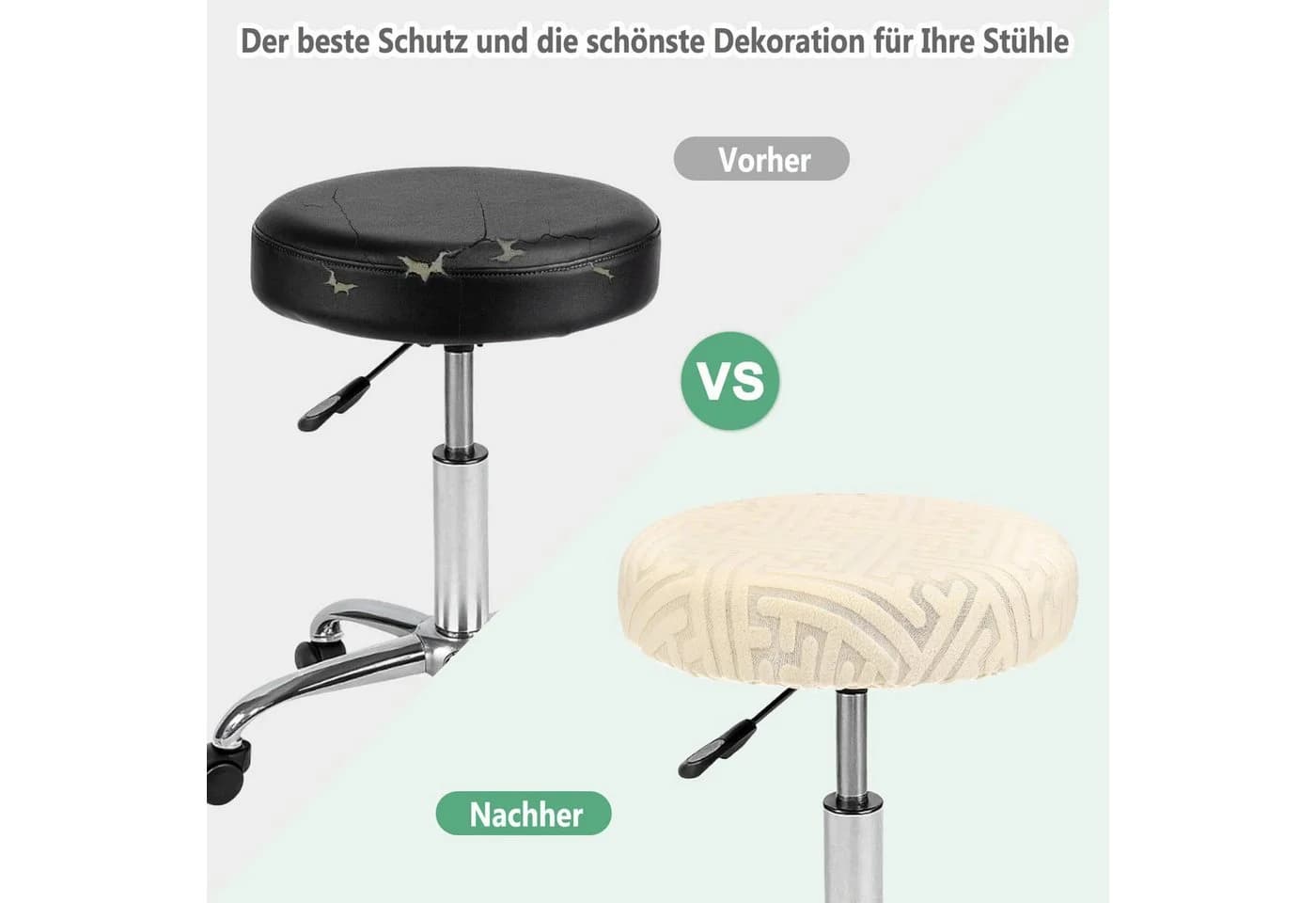 Diwzbyn Stuhlhusse Jacquard elastisch rund mit Gummizug - Bild 4