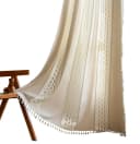 Diwzbyn Boho-Vorhang beige mit Fransen und Schlaufen Bild 2