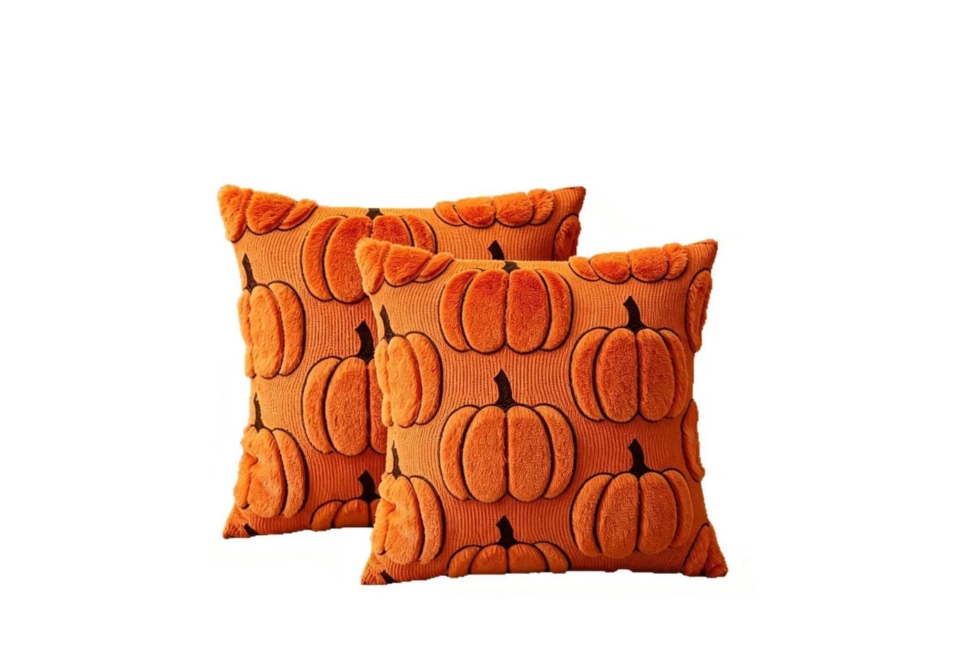 Sorvyzxn Kissenbezug 2er-Set Herbst Kürbis Motiv Orange Braun Polyester - Bild 2