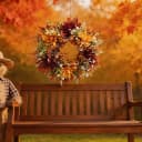 Diwzbyn Dekokranz Herbstlicher Thanksgiving-Kranz Bunt Kunststoff Bild 5