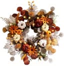 Diwzbyn Dekokranz 45cm Herbst-Beerenkranz Orange/Grün/Jute Bild 2