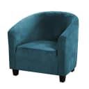 Diwzbyn Sesselhusse Samt Blau Elastisch Bild 2